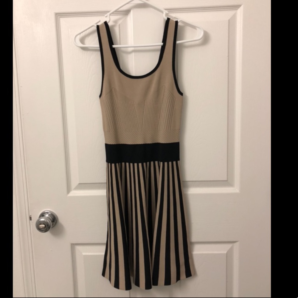 Tan and Black Guess fit’n’flare dress